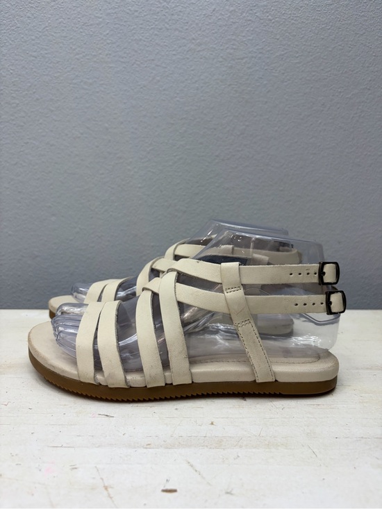 Teva Shoes - Teva Beige Leather Avalina Crossover Leather Gladiator Sandals Size 6